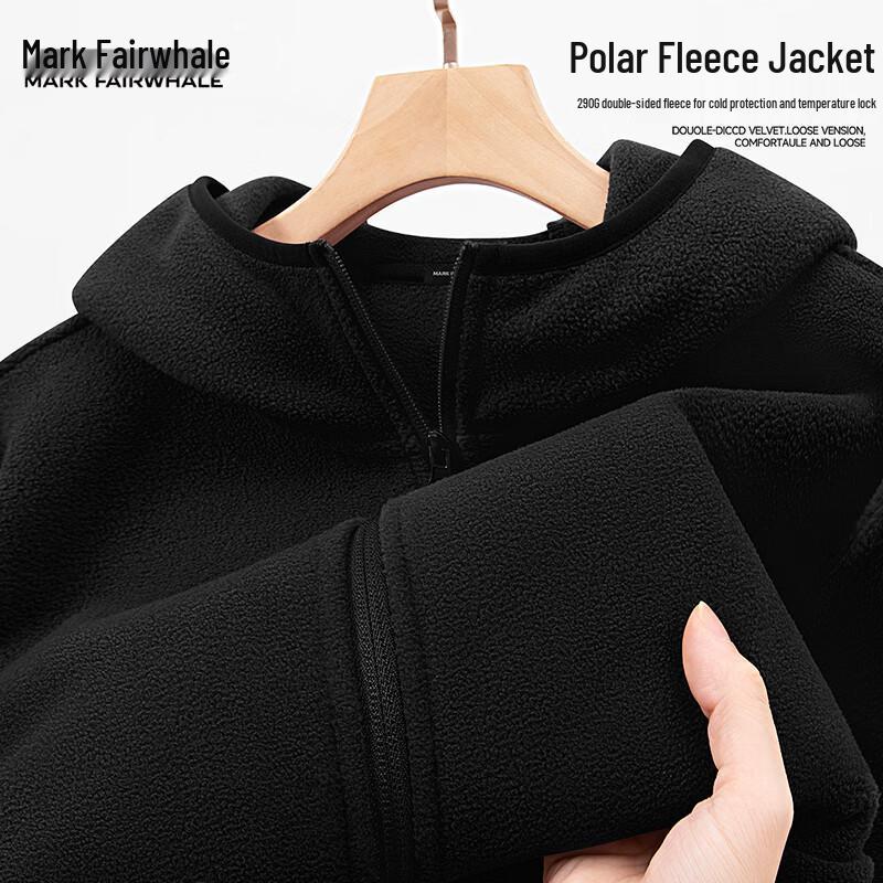 Mark Fairwhale Men s Winter Fleece Lined Hooded Jacket L