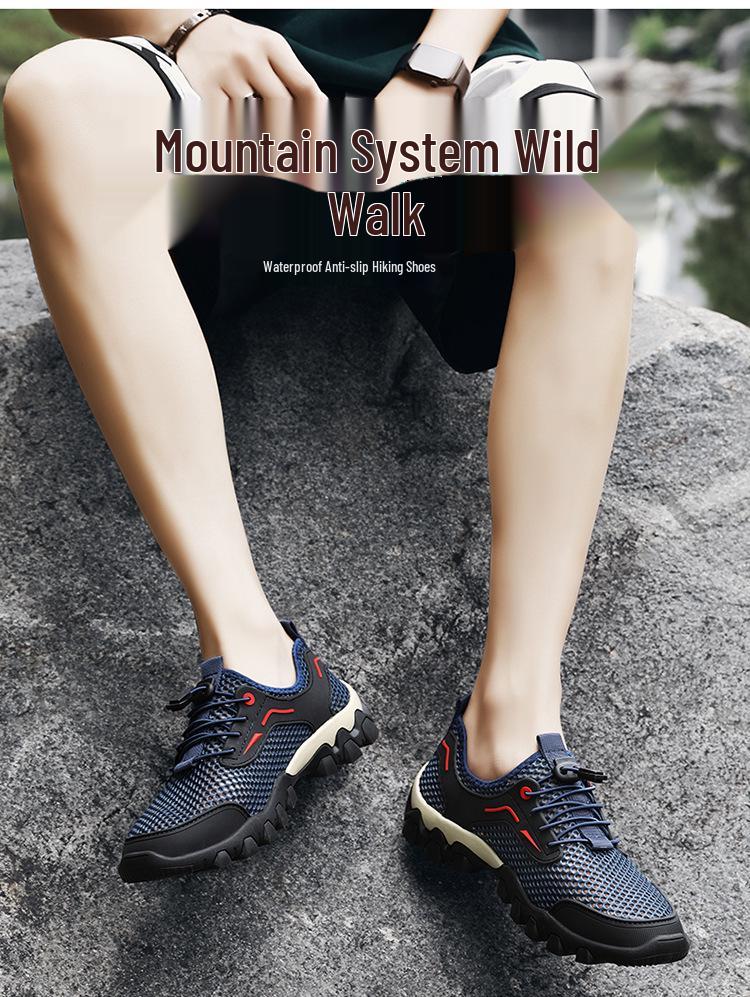 2026 Summer Men's Lightweight Mesh Outdoor Shoes: Soft Sole, Sports Casual, Breathable, Water-Resistant
