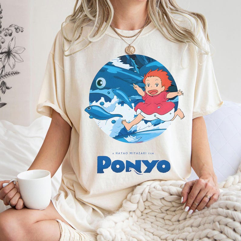 Ponyo Movie Shirt, , Goldfish Ponyo Studio Ghibli Characters, Gift for Anime Lovers, Kids Toddler Toddler Y2K 150