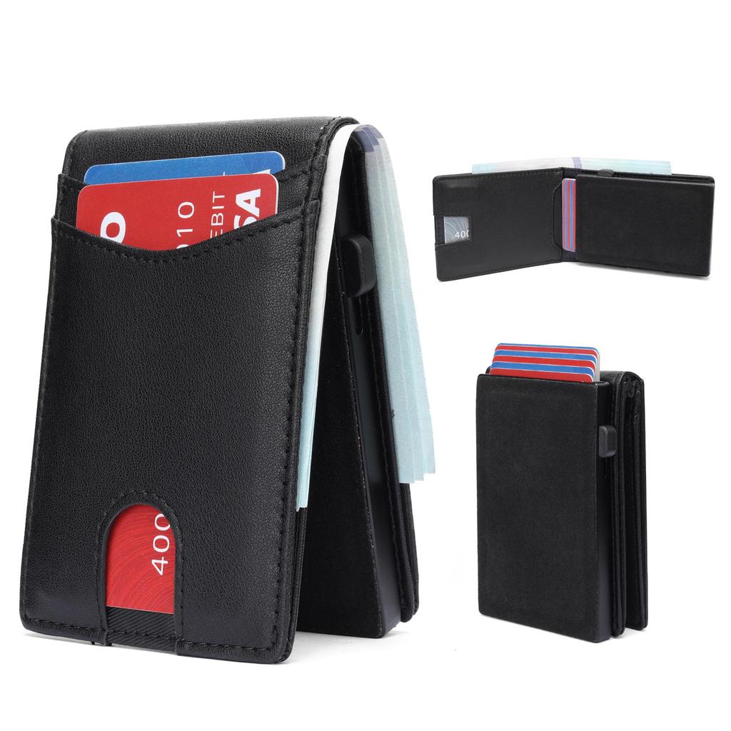 Cross-Border Anti-RFID Metal Card Holder & Money Clip - Magnetically Separable, Multi-Card Slot Men's Wallet