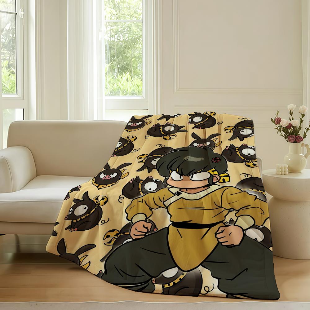 Anime cute Ranma role Chan Ryoga Blanket For Sofa Office Bed Plane Travel Sleep Read Relax Camping Soft And Warm