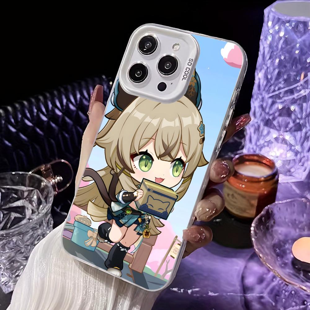 Game GI Kirara Mobile Phone Case for iPhone 17 16 15 14 13 12 11 X XR XS 8 7 Air Pro Max Plus White Translucent Colorful Cover