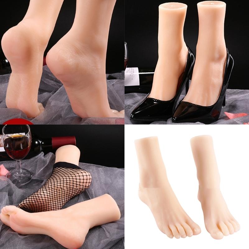 Size 36 Female Foot Replicas TPE Construction Foot Mannequin Foot Anatomy Training Tool Suitable for Shoe Marketing
