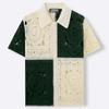 Men's Casual Knitted Short Sleeve Shirts Button Down Crochet Hollow Out Shirt Top Summer Vacation Vintage Knit Golf Beach Collared Shirts Tops for Men