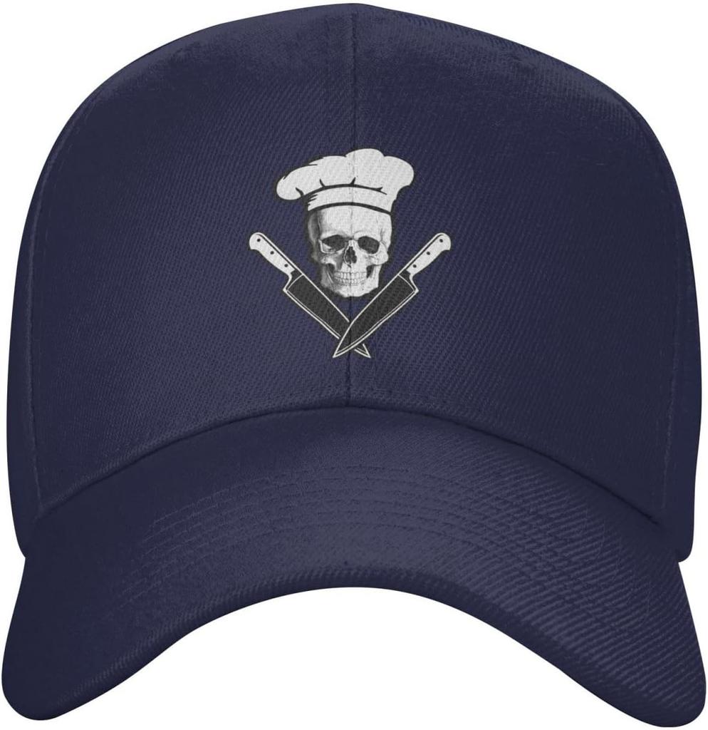 Skull Knives Chef Graphic Baseball Cap Adjustable Cotton Dad Hat Casual Unisex