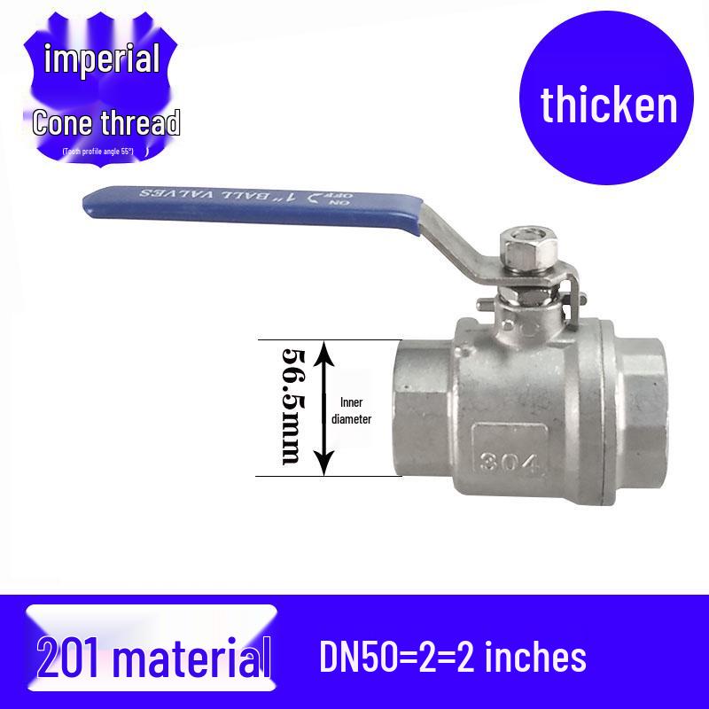 201/304 Stainless Steel Female Thread Ball Valve, Two-Piece, Available In 1/2", 3/4", 1", 2" (DN15-20)