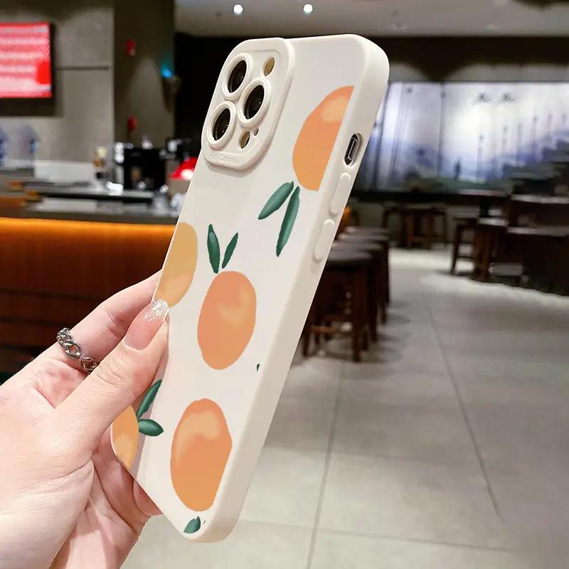 Case For iPhone 17 16 15 Case iPhone 14 Pro Max Cases Vibrant Orange Fruit Graphic Case For iPhone 16 Plus 16E 16 13 12 11 Cover