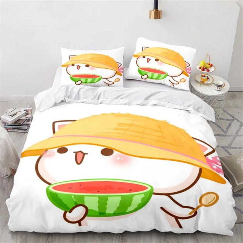 Premium Cartoon Peach Cat Duvet Cover Goma Cute Cats Duvet Cover Interesting Cat Queen King Size For Children Girls Bedroom Decorations