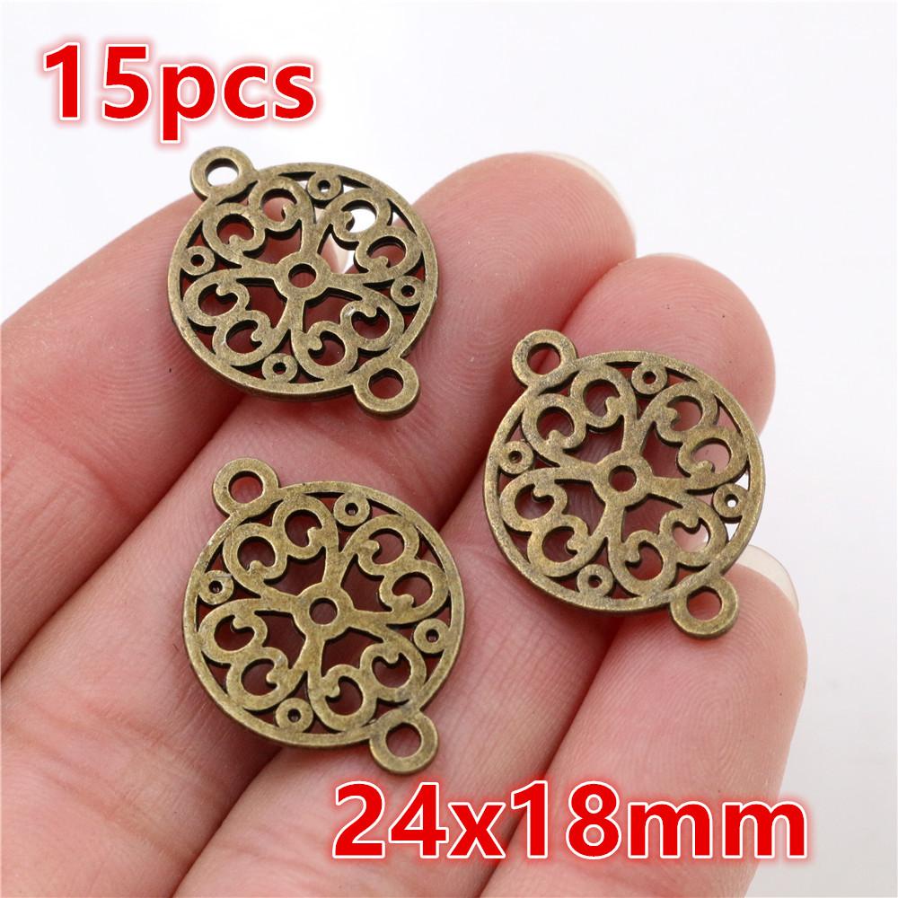10-30pcs Alloy Metal Flower Charm Pendant Connector DIY Jewelry Making Accessories for Necklace Bracelet Connectors