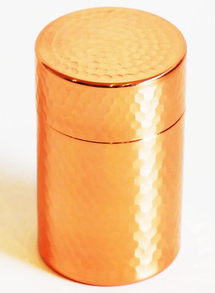 Seamless Polished Pure Copper Tea Tea Tea Leaf Storage 100g Kitusako Caddy, Canister, Container, Capacity, (Polished Bronze)