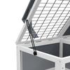 Tortoise Table with Wooden Lamp Holder, Wooden Tortoise House W/ Openable Lids, Pull-Out Trays - Grey