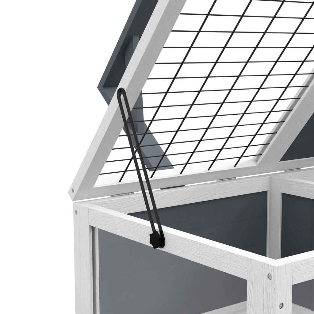 Tortoise Table with Wooden Lamp Holder, Wooden Tortoise House W/ Openable Lids, Pull-Out Trays - Grey