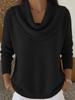 2025 Foreign Trade Women's Clothing Independent Station Express Autumn and Winter New Solid Color Long Sleeve Top Sweater