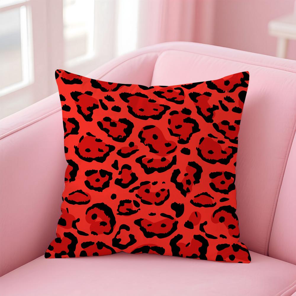 leopard print texture Cushion Cover Pillow Case Soft Friendly Fabric Concealed Zipper