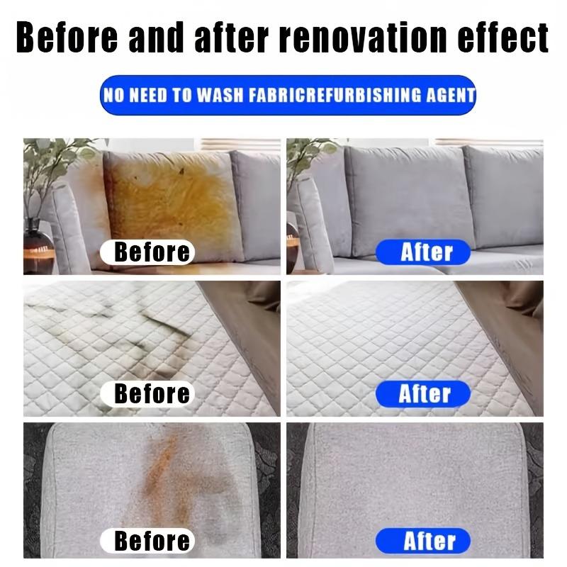 Sprayable Fabric & Sofa Dry Cleaner - No Water Multi-Purpose Stain Remover, Deep Penetration Formula Safe for Clothes, Carpets,