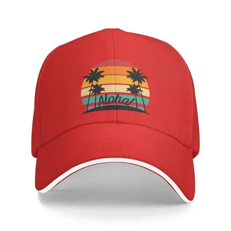Punk Hawaii Aloha Beach Baseball Cap for Women Men Adjustable Tropical Palm Tree Dad Hat Outdoor