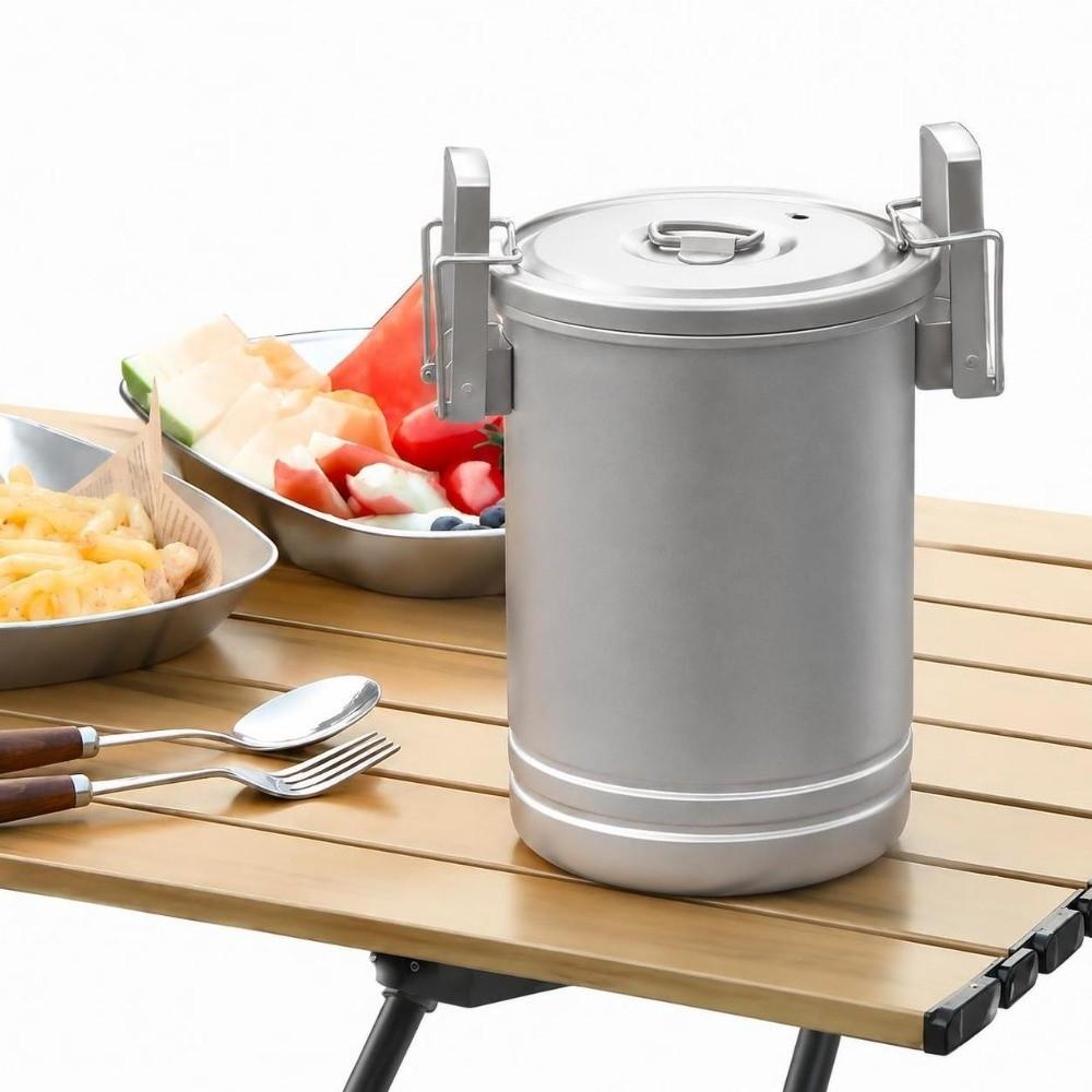 With Lid Outdoor Cooking Pot Steamer Function 304 Stainless Steel Canister  Hiking