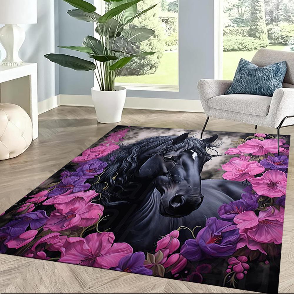 Horse Area Rug Perfect for Outdoor Entryway Bedrooms Decorate room Antislip Carpet Anime Office Decor Perfect Gift for Friends & Family