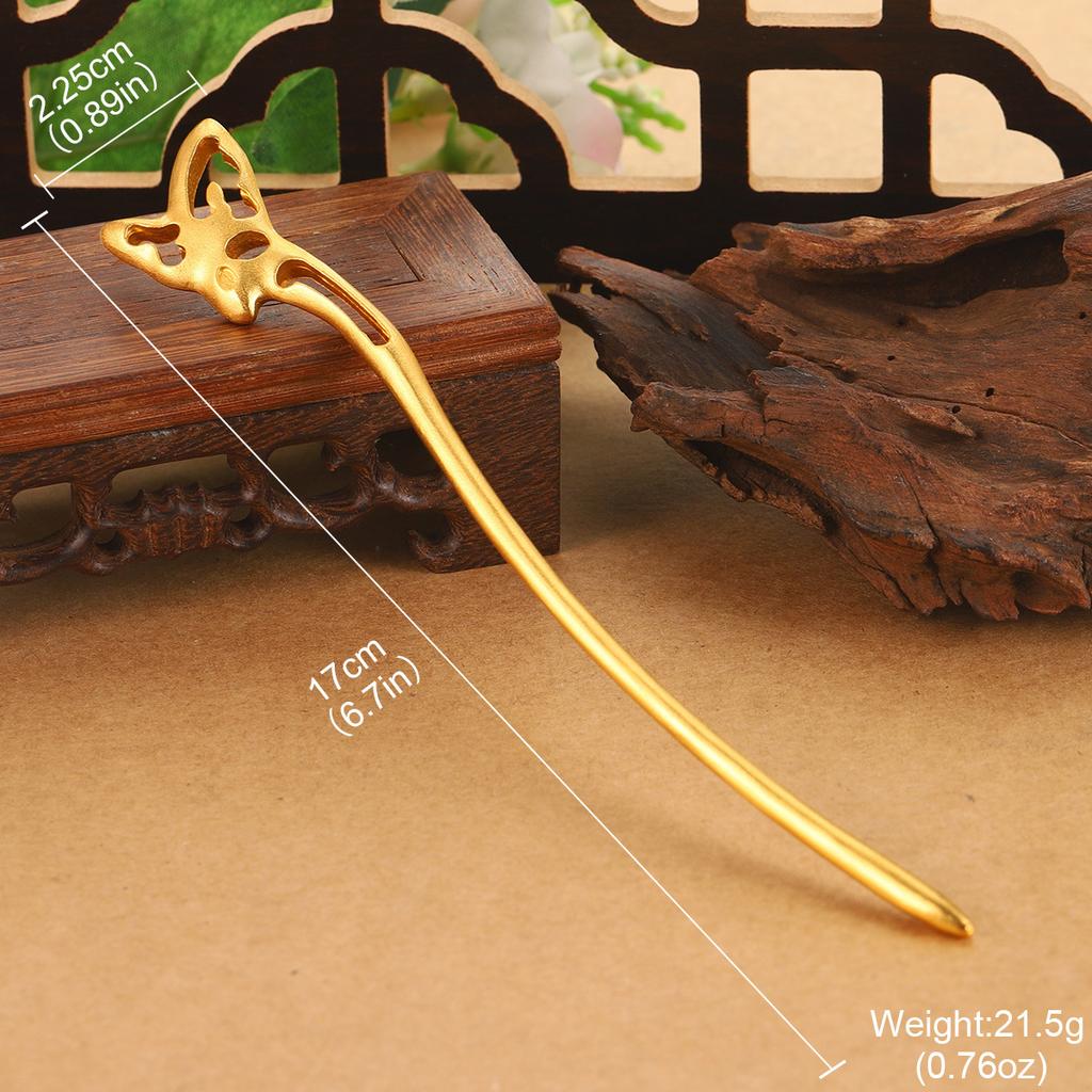 Antique hair accessories new hair fork high-end Hanfu accessories high-end jewelry hollow dragon geometric auspicious cloud hairpin