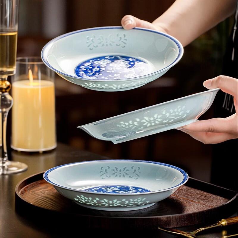 Aowei Korean Style Jingdezhen Ceramic Blue & White Dining Bowl