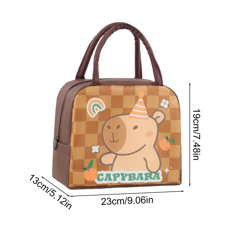 Capybara Lunch Bag Reusable Thermal Lunch Tote Portable Insulated Picnic Bag Waterproof Spill Resistant Lunch Bag for Work