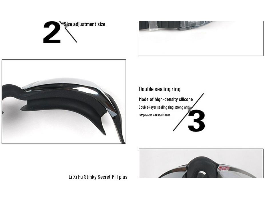 High-Definition Anti-Fog Electroplated Swimming Goggles with Silicone Straps