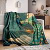1PC Peacock Feather Pattern Blanket, Soft Warm All-Season Throw for Sofa, Bed, Car, Office, Vibrant Colorful Design, Durable & Cozy Gift for Home Deco
