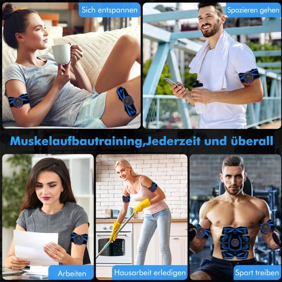 Stimolatore Addominale Tonificatore Muscolare Elettrostimolatore Muscolare Attrezzatura per Allenamento Fitness Forza per Uomini Donne