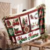 Christmas Custom Name Printed Flannel Blanket Warm Comfort Bed Throw Home Decor Holiday Gift