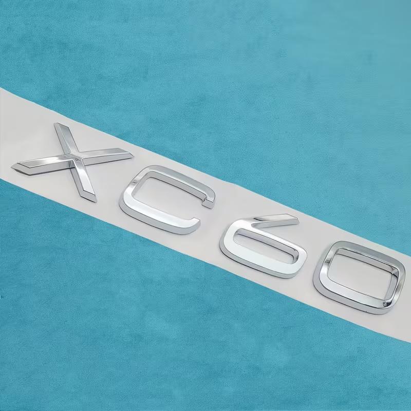 3D Chrom ABS XC40/XC60/XC90 Schriftzug Badges, Geeignet für XC40 XC60 XC90 Kofferraum Logo Aufkleber Autozubehör