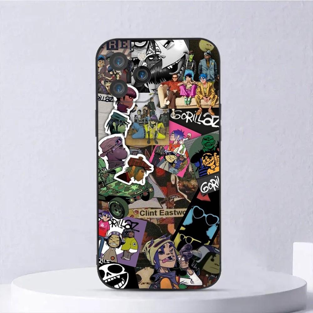 

G-Gorillaz Rock Band Cartoon Phone Case For iPhone 15,14,13,12,11,Plus,Pro Max,XS,X,XR,SE,Mini,8,7 Soft Silicone Black Cover iPhone8