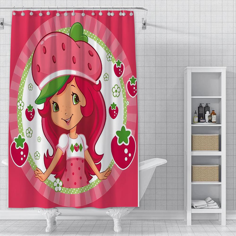 Duschvorhang Wasserdichtes Polyestergewebe Farbe Bunt Badezimmervorhänge Erdbeere Schatz Zuhause Badezimmerdeko Mit Haken