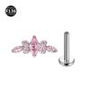 F136 Titan Marquise Blume Piercing Schmuck - Intern Gewindestecker für Ohr, Lippe, Nase, 1,2/1,0mm Dicke
