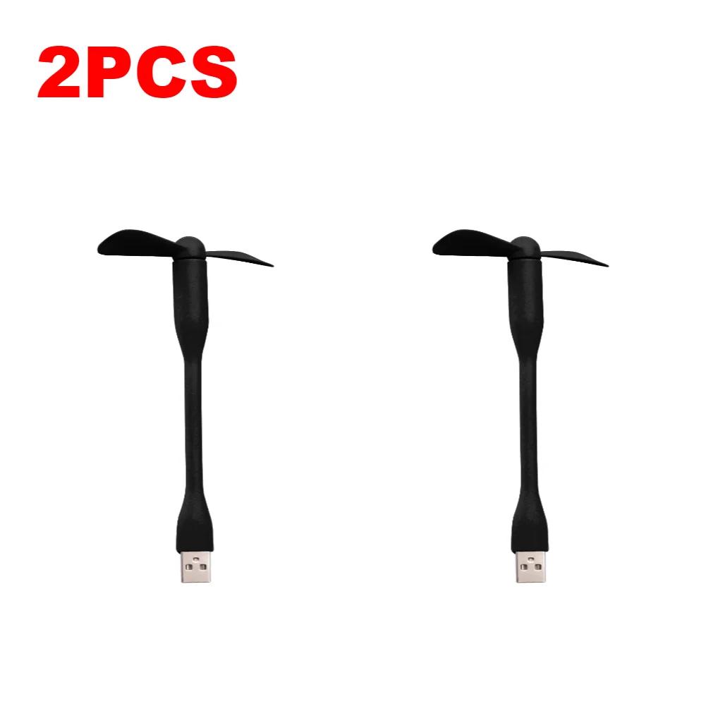 1/2PCS Flexible Mini USB Fan For Power Bank Notebook Computer Portable  Mobile Phone USB Fan Summer Outdoor Travel Cooling Gadge