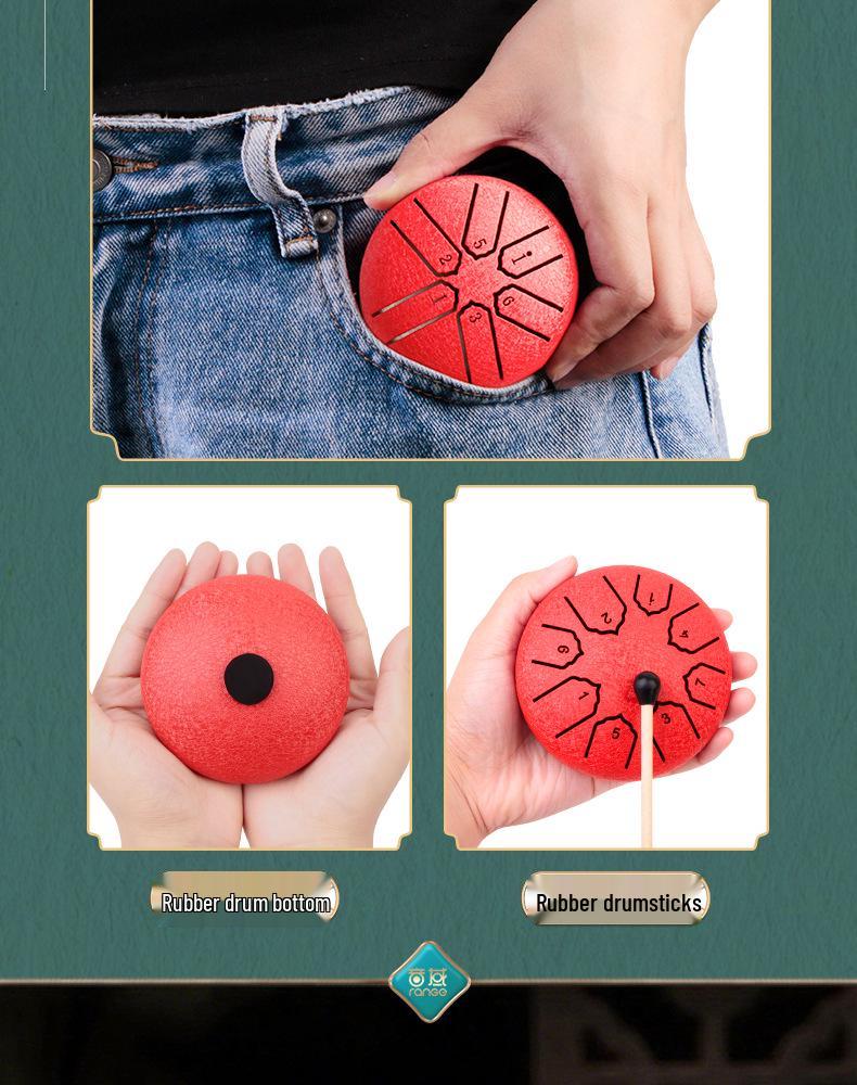 Ethereal Children's Mini Steel Tongue Drum - 3-inch & 4-inch, 8 Tones, Beginner Friendly