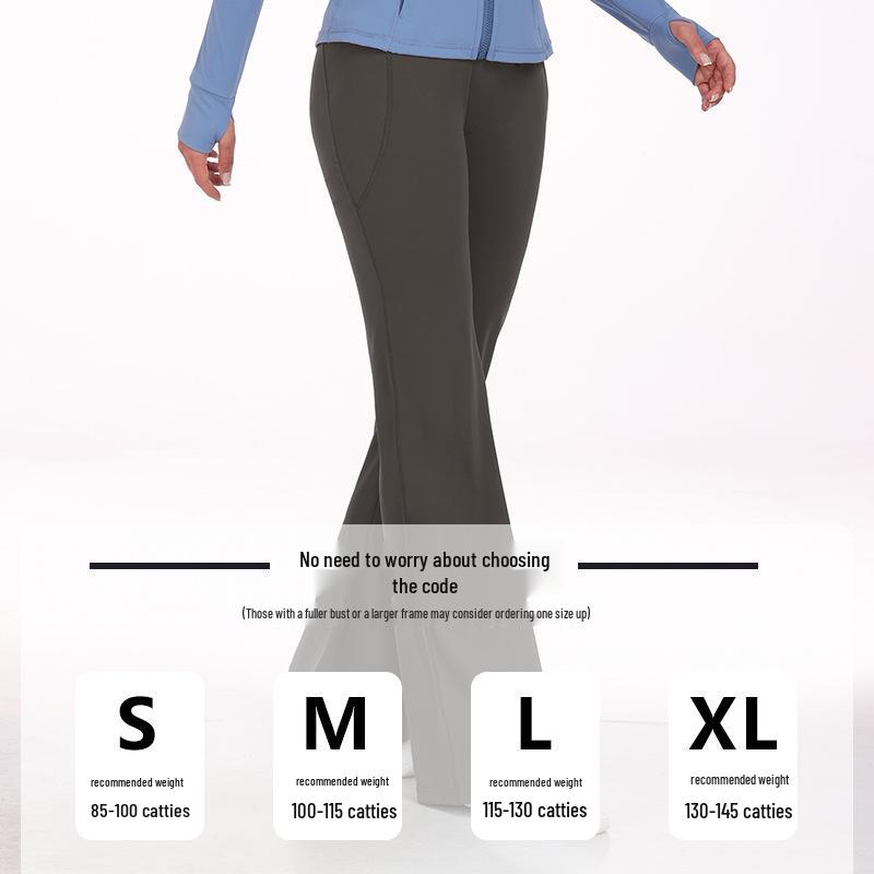 Women's High Elasticity Flare Yoga Pants with Hip Lift and Double Pockets (WA132)