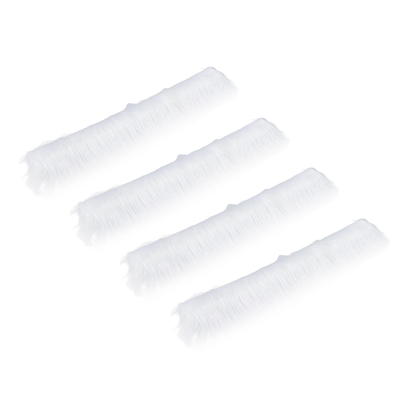 

6 шт. Белый искусственный мех 2x60 дюймов Мягкий удобный моющийся искусственный мохнатый меховой материал для поделок своими руками