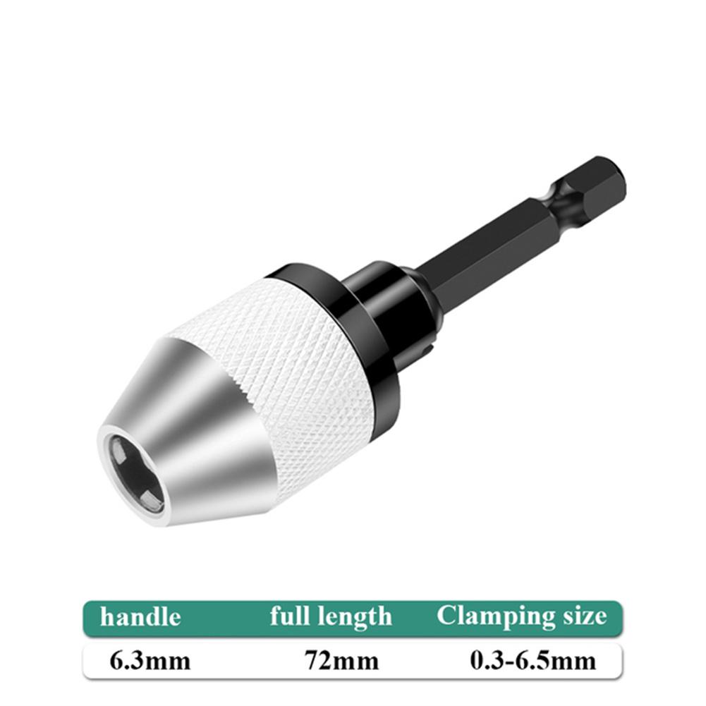 Drill Chuck Keyless Screwdriver Impact Driver Adaptor Electric Micro Motor Clamp 6.35mm Hex Shank Quick Change Converter