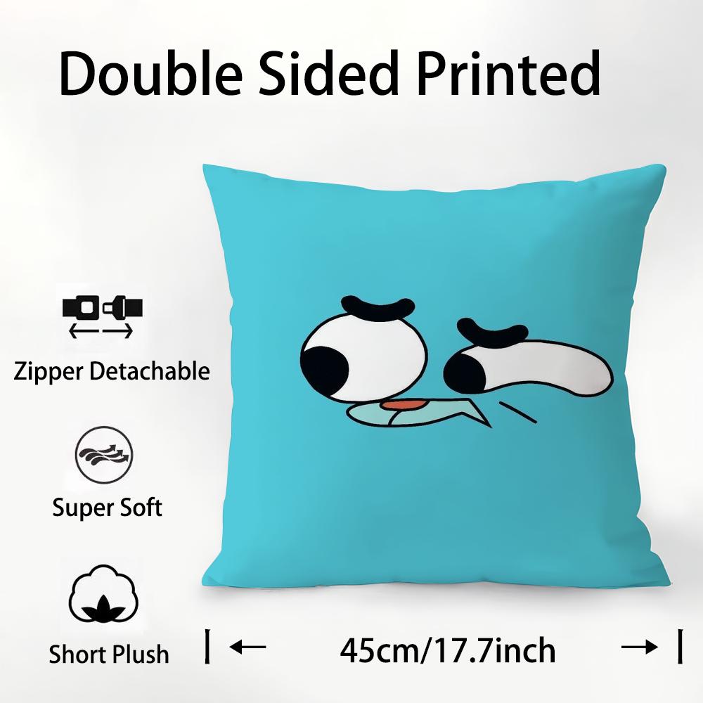 A-Amazing World Gumball Pillow Case Plush Fabric Soft Double Sided Print Sofa Cushion Cover Throw Pillow Covers