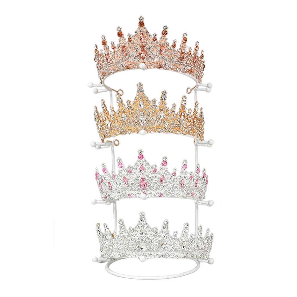 Bride Headbands Display Stand Jewelry Organizer Rack Princess Crown Headdress Holder High Capacity for Bride Hair Charm