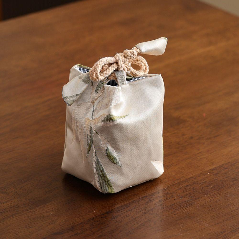 Chinese Style Teaware Storage Bag Breakage-proof Small Item Pouch Embroidered Handbag  Festival