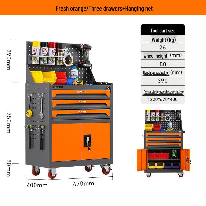 Heavy Duty Multifunctional Tool Cart with Drawers for Workshop & Auto Repair
