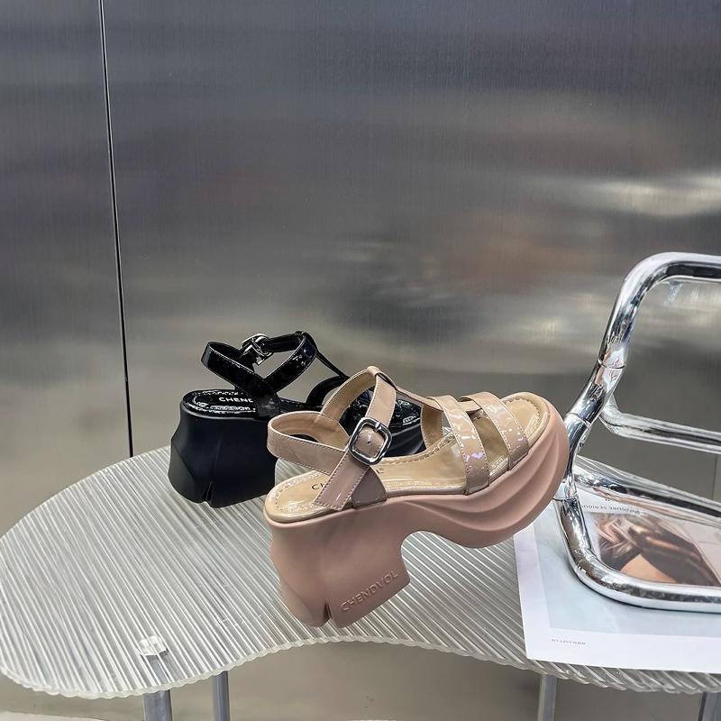 Fashion Open Toe 2025 Sandals Clogs Wedge Increasing Height Female Shoe Muffins Shoe Peep New Platform Gladiator Fashion Girls Summer Th