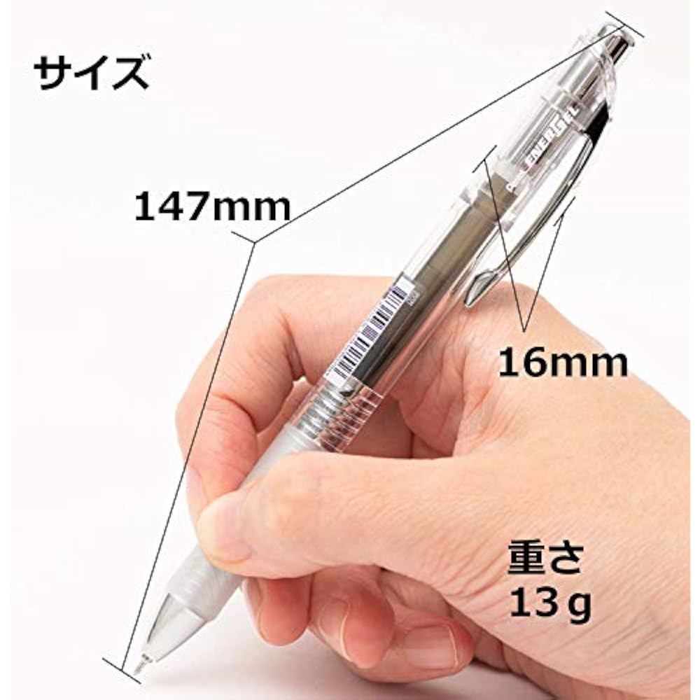 5 Pentel Ballpoint Pens Gel Ink Gel Infree 0.5mm Clear Shaft XBLN75TL-A Black