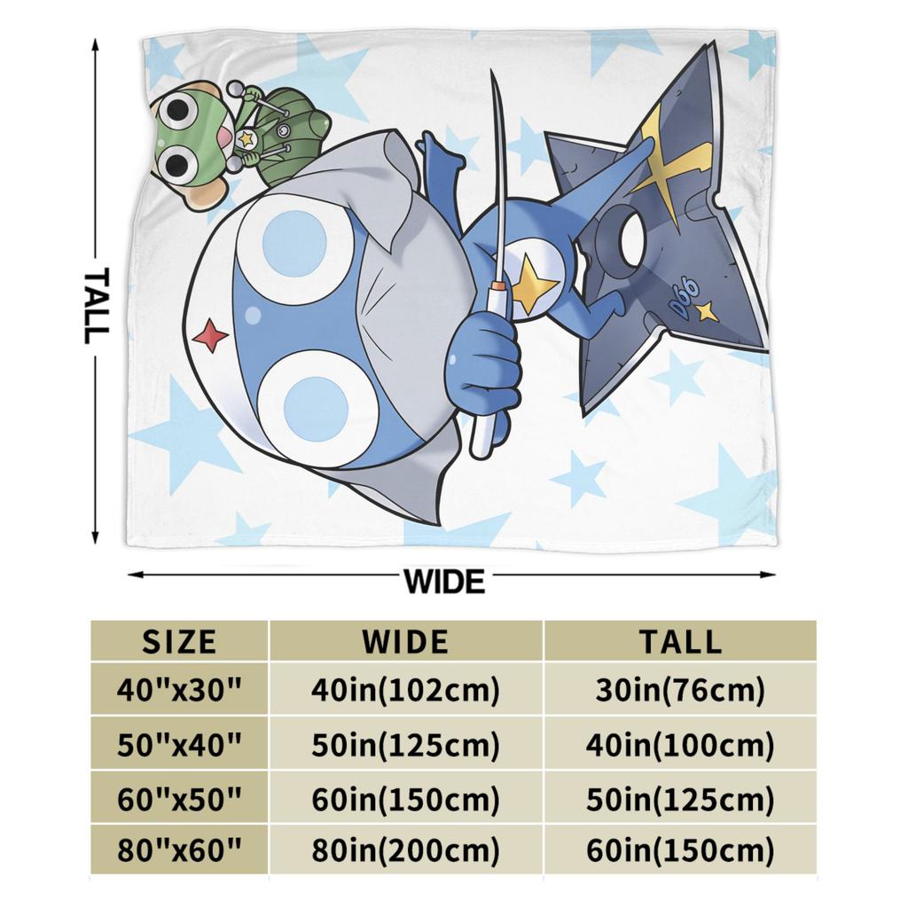 Keroro Gunsou Frog Super Warm Blanket  Decorative Plush Throw Blanket Aesthetic Couch Chair Flannel Bedspread Sofa Bed Cover