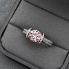 Elegant S925 Sterling Silver Zircon Ring with Paraiba White & Pink Stones - Sweet Princess Style