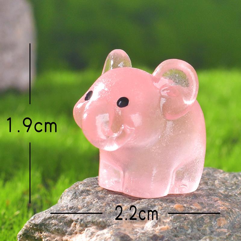 New Micro-landscape Creative Simulation Cute Glow-in-the-dark Elephant Gardening Diy Handcrafted Decorative Desktop Mini Ornaments