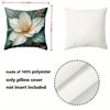Floral Patterned Cushion Covers Green Gold Flower Decor Polyester pillowcase, sofa decorative cushion cov Headboard Pillow