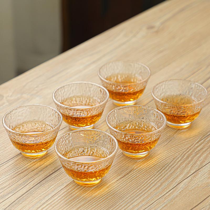 Thickened, heat-resistant glass tea cup for home use – transparent, Gongfu style, ideal for tea tasting. Large host cup, perfect for enjoying tea.