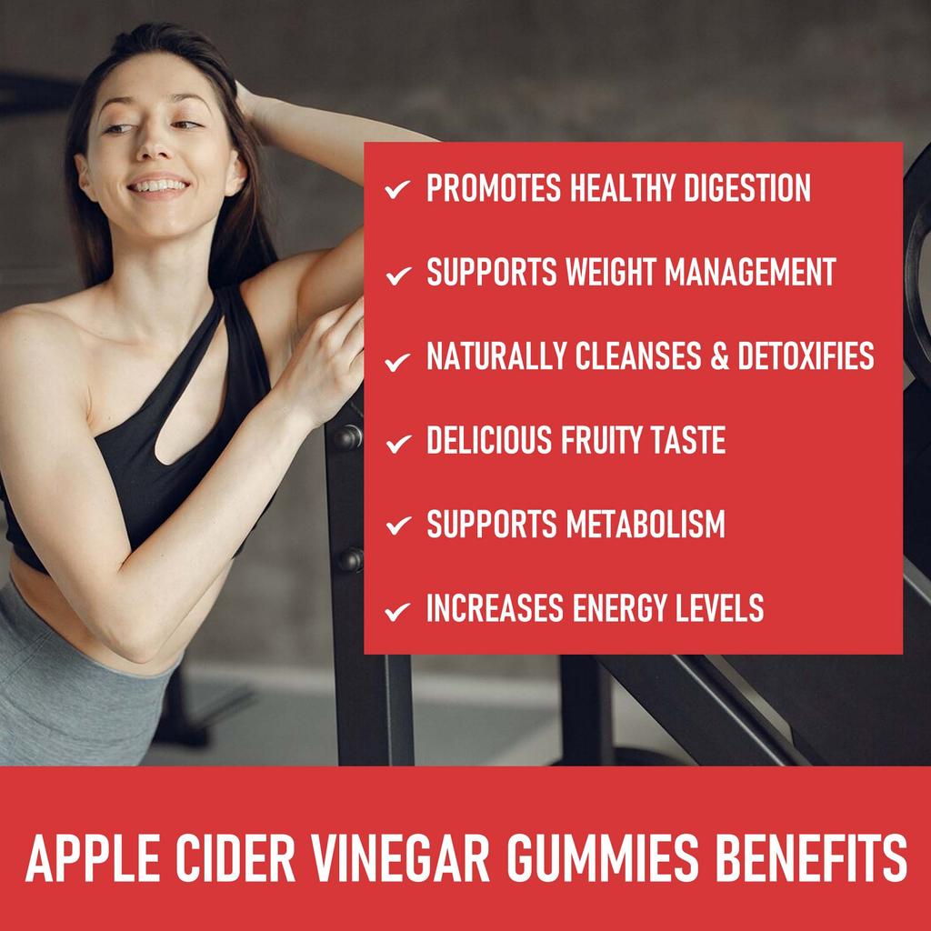 Apple Cider Vinegar Gummies 500mg - Weight Loss, Fat Burning, Improves Digestion